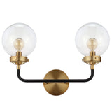 Caleb Brass Vanity Wall Sconce Clear - JONATHAN Y