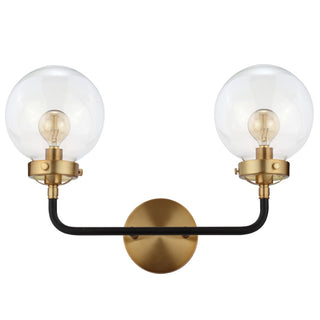 Caleb Brass Vanity Wall Sconce Clear - JONATHAN Y