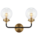 Caleb Brass Vanity Wall Sconce Clear - JONATHAN Y