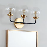 Caleb Brass Vanity Wall Sconce Clear - JONATHAN Y