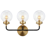 Caleb Brass Vanity Wall Sconce Clear - JONATHAN Y