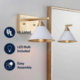 Yvette Metal Vanity White/Gold / 1 Light – ICONS
