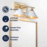 Yvette Metal Vanity White/Gold / 2 Light – ICONS