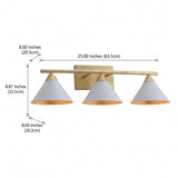 Yvette Metal Vanity White/Gold / 3 Light – DIM