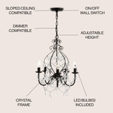 Maura 17" Crystal/Metal LED Chandelier - JONATHAN Y