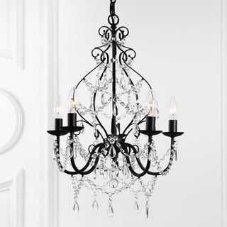 Maura 17" Crystal/Metal LED Chandelier - JONATHAN Y