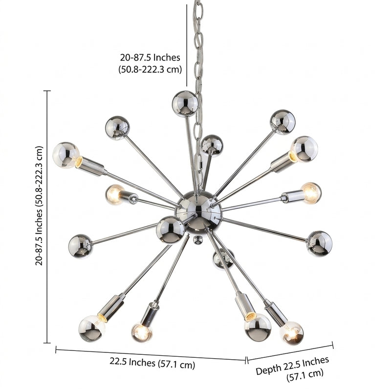 Glenn 22.5" Metal Sputnik Chrome / 8 Sockets – DIM