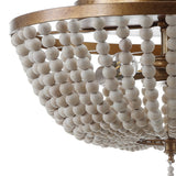 Allison 15" Wood Beaded/Metal LED Flush Mount - JONATHAN Y