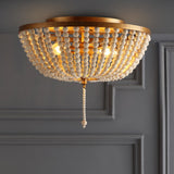 Allison 15" Wood Beaded/Metal LED Flush Mount - JONATHAN Y