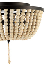 Allison 15" Wood Beaded/Metal LED Flush Mount - JONATHAN Y