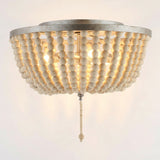 Allison 15" Wood Beaded/Metal LED Flush Mount Antiqued Silver/Cream / 3 Sockets – MAIN-ROOM