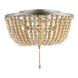 Allison 15" Wood Beaded/Metal LED Flush Mount - JONATHAN Y