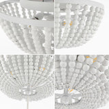 Allison 15" Wood Beaded/Metal LED Flush Mount