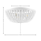 Allison 15" Wood Beaded/Metal LED Flush Mount