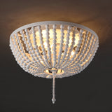 Allison 15" Wood Beaded/Metal LED Flush Mount - JONATHAN Y