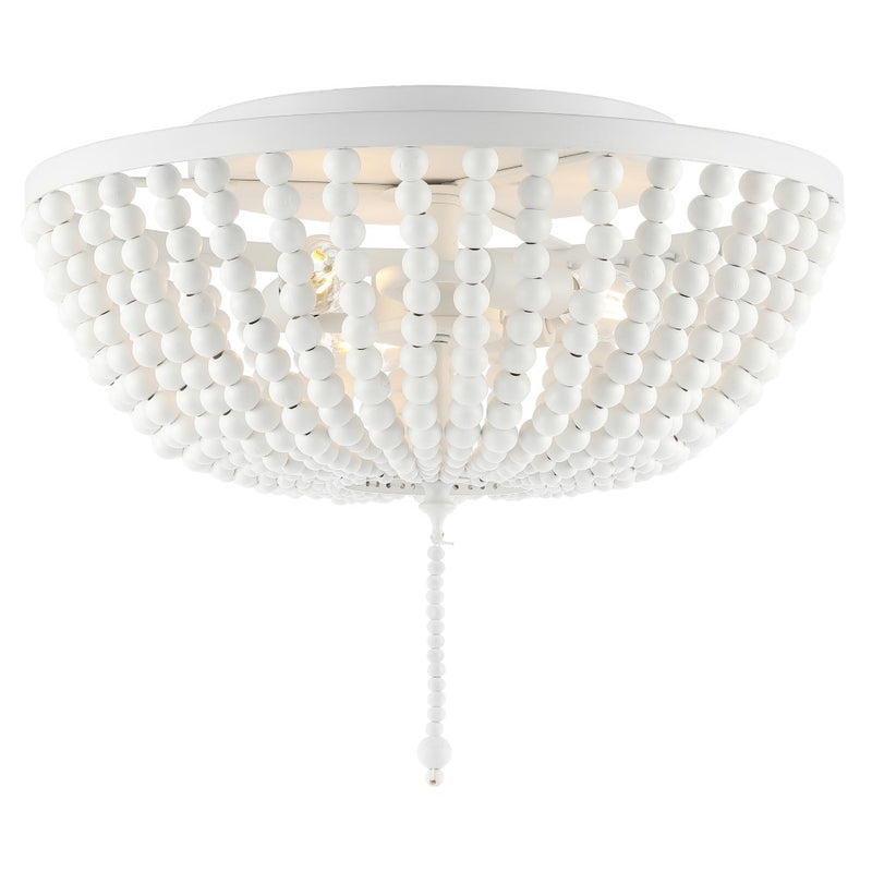 Allison 15" Wood Beaded/Metal LED Flush Mount - JONATHAN Y