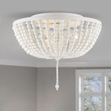 Allison 15" Wood Beaded/Metal LED Flush Mount