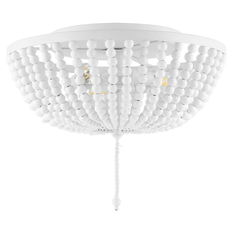 Allison 15" Wood Beaded/Metal LED Flush Mount - JONATHAN Y