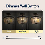 Allie 14" Wood Beaded/Metal LED Flush Mount