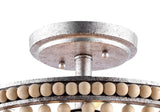 Allie 14" Wood Beaded/Metal LED Flush Mount - JONATHAN Y
