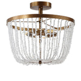 Georgian 15" Stone/Metal LED Flush Mount - JONATHAN Y