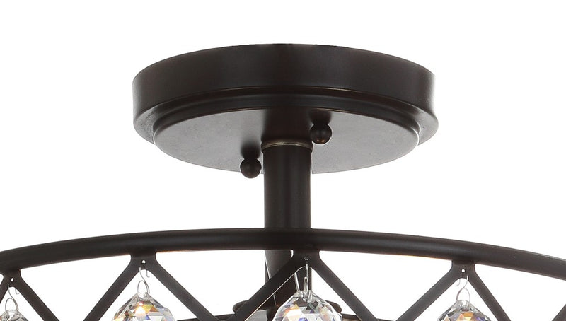 Gabrielle 14.5" Crystal/Metal LED Semi Flush Mount - JONATHAN Y