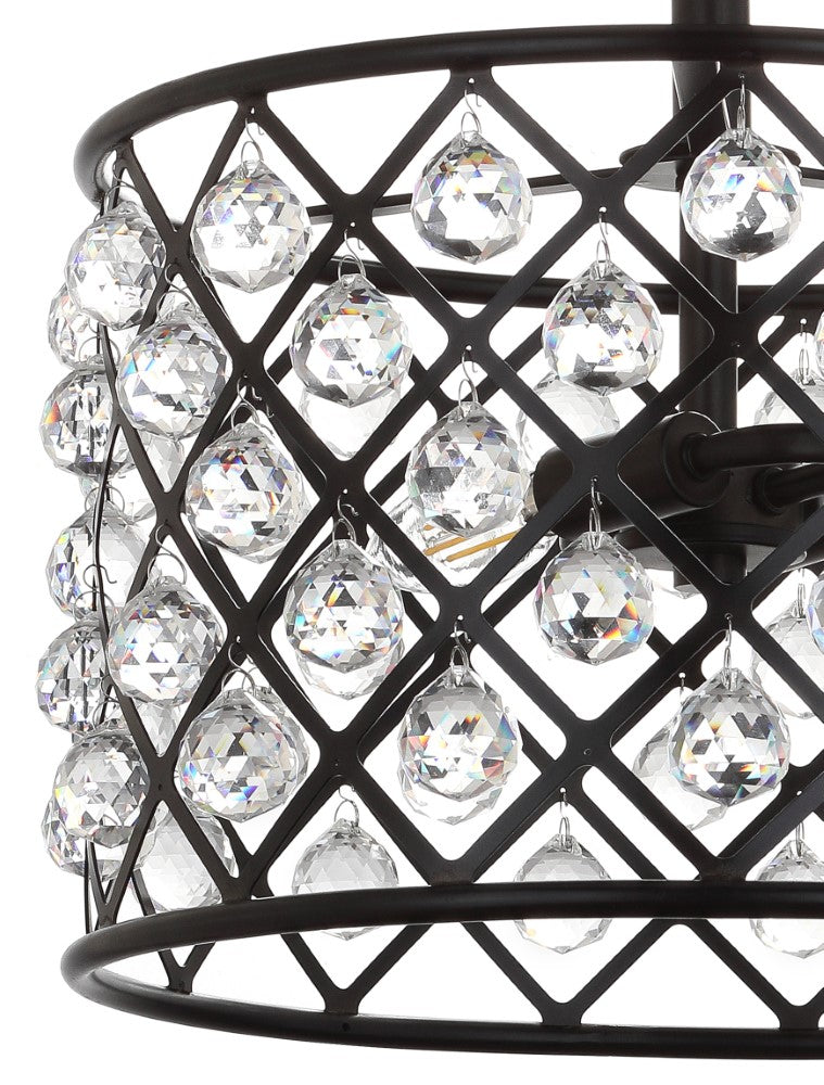 Gabrielle 14.5" Crystal/Metal LED Semi Flush Mount - JONATHAN Y
