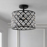 Gabrielle 14.5" Crystal/Metal LED Semi Flush Mount - JONATHAN Y