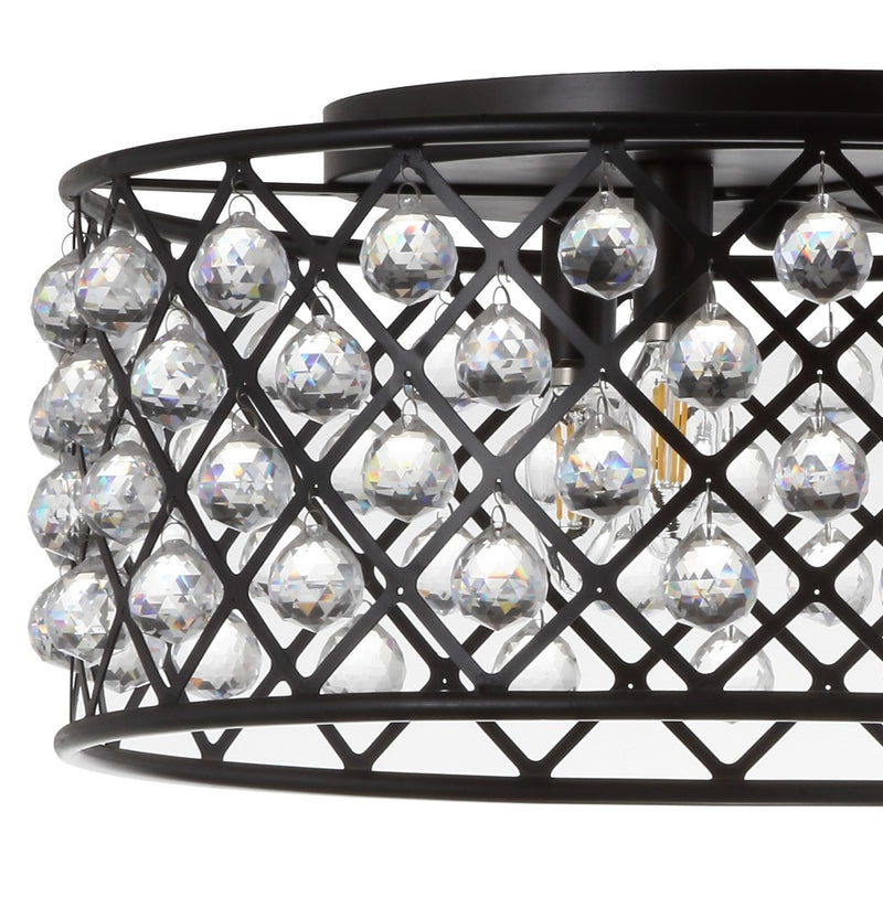 Gabrielle 19" Metal/Crystal LED Flush Mount Ceiling Light - JONATHAN Y