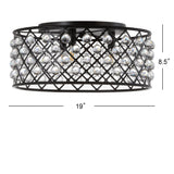 Gabrielle 19" Metal/Crystal LED Flush Mount Ceiling Light - JONATHAN Y