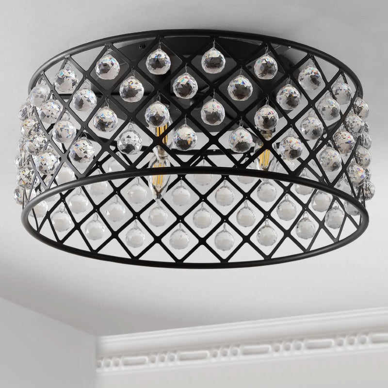 Gabrielle 19" Metal/Crystal LED Flush Mount Ceiling Light - JONATHAN Y