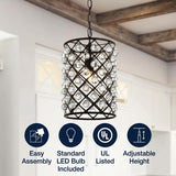 Gabrielle Crystal/Metal LED Pendant Oil Rubbed Bronze / 10" – ICONS