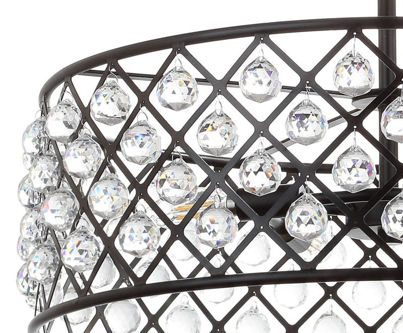 Gabrielle Crystal/Metal LED Pendant - JONATHAN Y