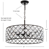 Gabrielle Crystal/Metal LED Pendant - JONATHAN Y