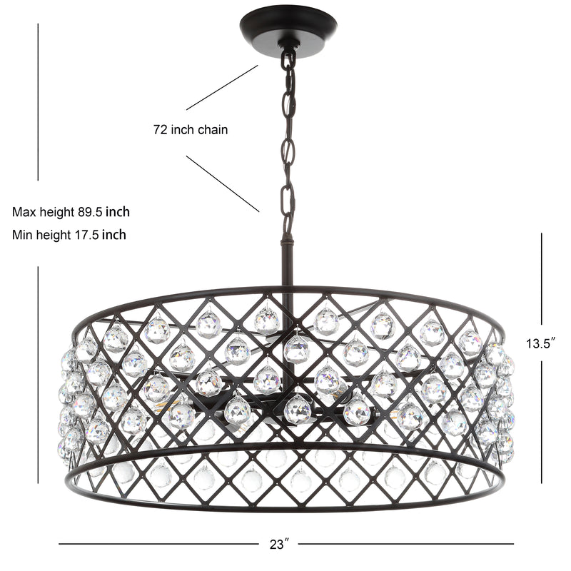 Gabrielle Crystal/Metal LED Pendant - JONATHAN Y