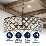 Gabrielle Crystal/Metal LED Pendant Oil-Rubbed Bronze / 23" – ICONS