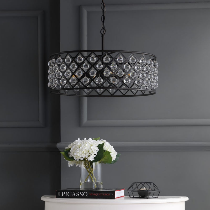 Gabrielle Crystal/Metal LED Pendant - JONATHAN Y