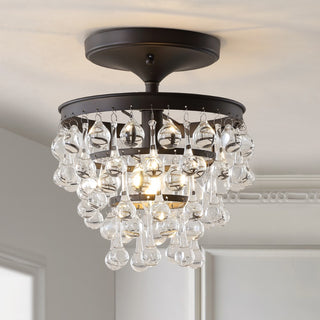 Toronto Metal/Crystal LED Flush Mount - JONATHAN Y
