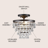 Toronto Metal/Crystal LED Flush Mount - JONATHAN Y