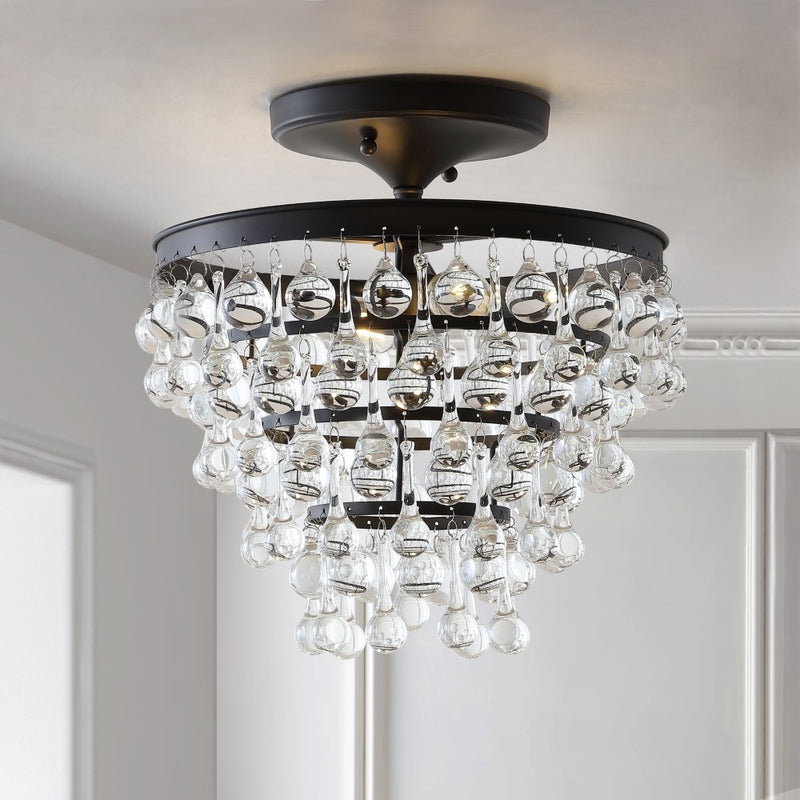 Toronto Metal/Crystal LED Flush Mount - JONATHAN Y