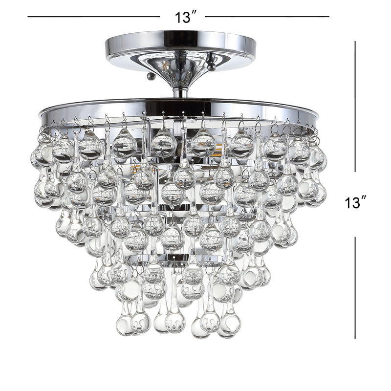 Toronto Metal/Crystal LED Flush Mount - JONATHAN Y