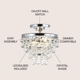 Toronto Metal/Crystal LED Flush Mount - JONATHAN Y
