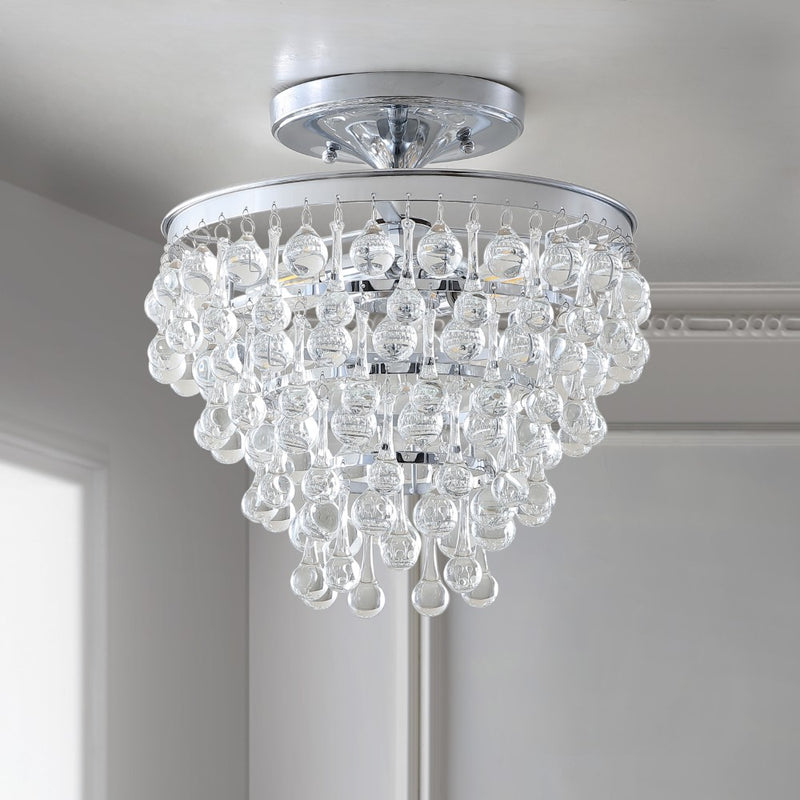 Toronto Metal/Crystal LED Flush Mount - JONATHAN Y