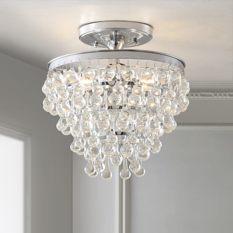 Toronto Metal/Crystal LED Flush Mount - JONATHAN Y