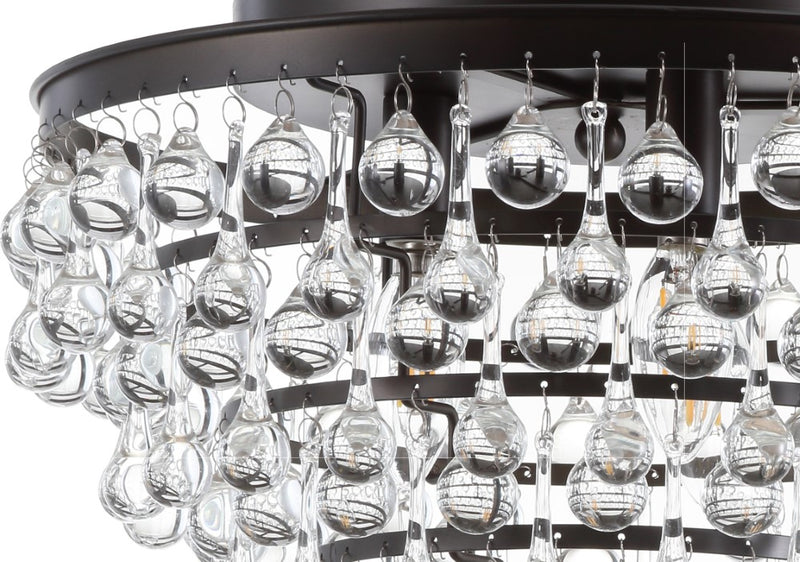 Toronto 16" Metal/Crystal LED Flush Mount - JONATHAN Y