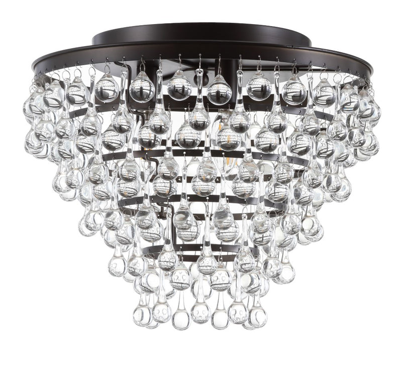 Toronto 16" Metal/Crystal LED Flush Mount - JONATHAN Y
