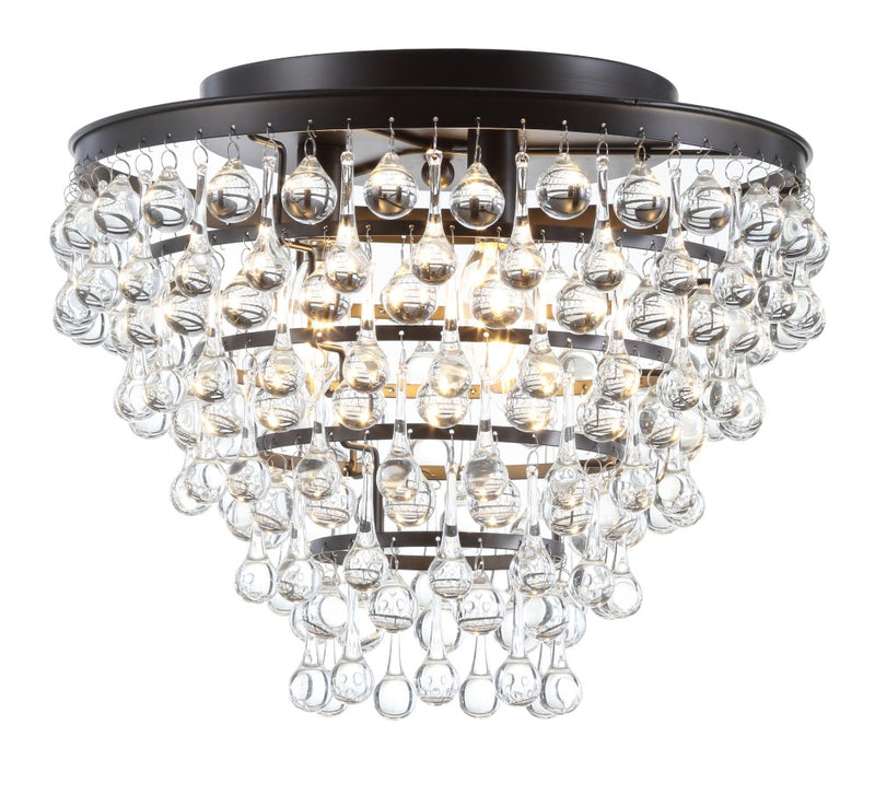 Toronto 16" Metal/Crystal LED Flush Mount - JONATHAN Y