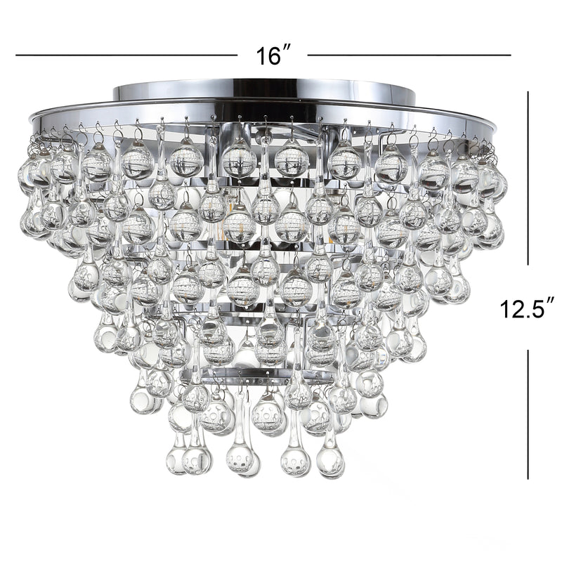 Toronto 16" Metal/Crystal LED Flush Mount - JONATHAN Y