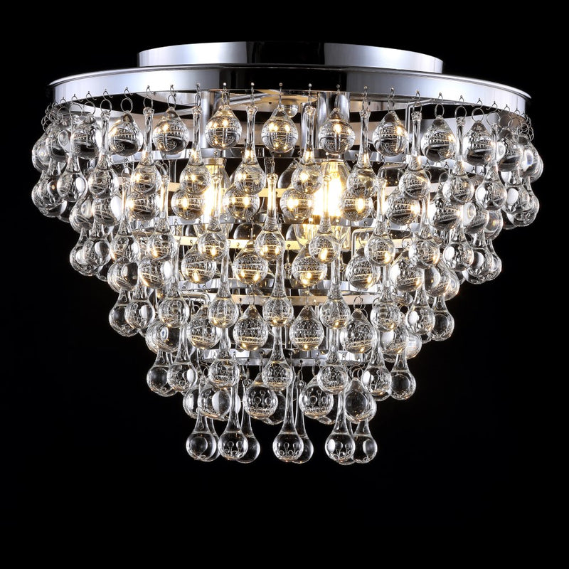 Toronto 16" Metal/Crystal LED Flush Mount - JONATHAN Y