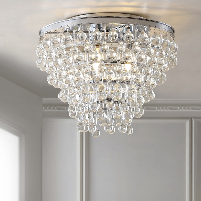 Toronto 16" Metal/Crystal LED Flush Mount - JONATHAN Y